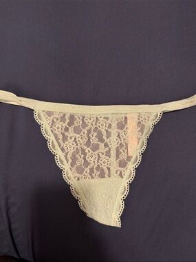 Victoria's Secret Lace Thong Panty in Pale Blue